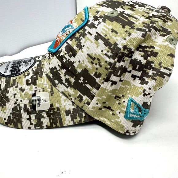 NEW Miami Dolphins New Era Salute To Service 39THIRTY‎ Flexfit Hat Digital Camo - Picture 3 of 6